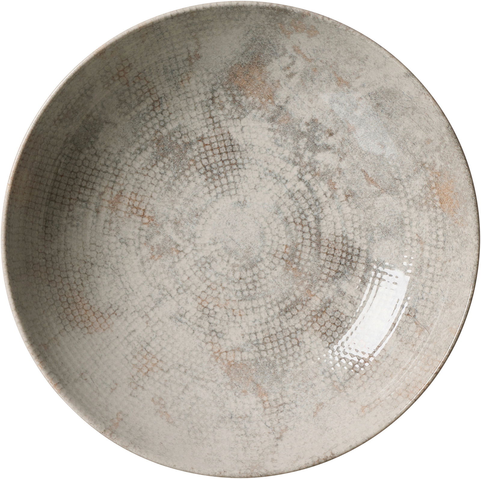 Ritzenhoff & Breker Suppenteller CECINA beige Tiefer Teller mit perlenartigem Muster, Draufsicht