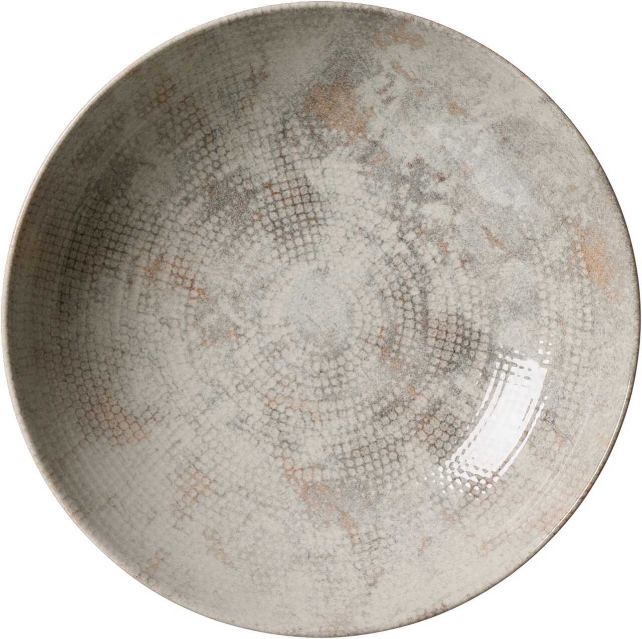 Ritzenhoff & Breker Suppenteller CECINA beige Tiefer Teller mit perlenartigem Muster, Draufsicht