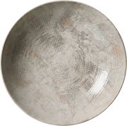 Tiefer Teller mit perlenartigem Muster, Draufsicht