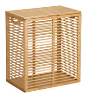 Wäschsammler aus Bambus mit Gitterdesign, seitliche Perspektive