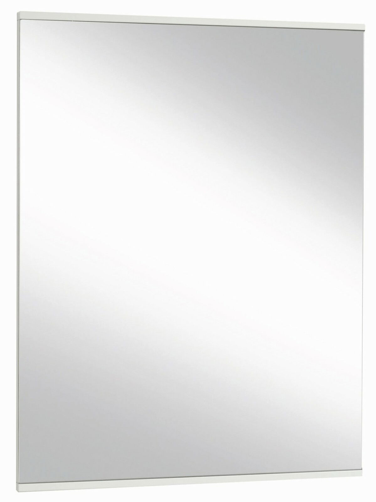Rechteckiger Wandspiegel mit schmalem Rahmen, seitliche Perspektive
