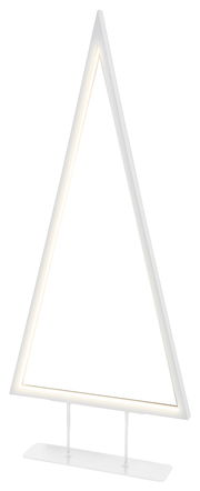 LED Baum in dreieckiger Form, 70 cm hoch, aus weißem Material mit warmweißer Beleuchtung, seitliche Perspektive