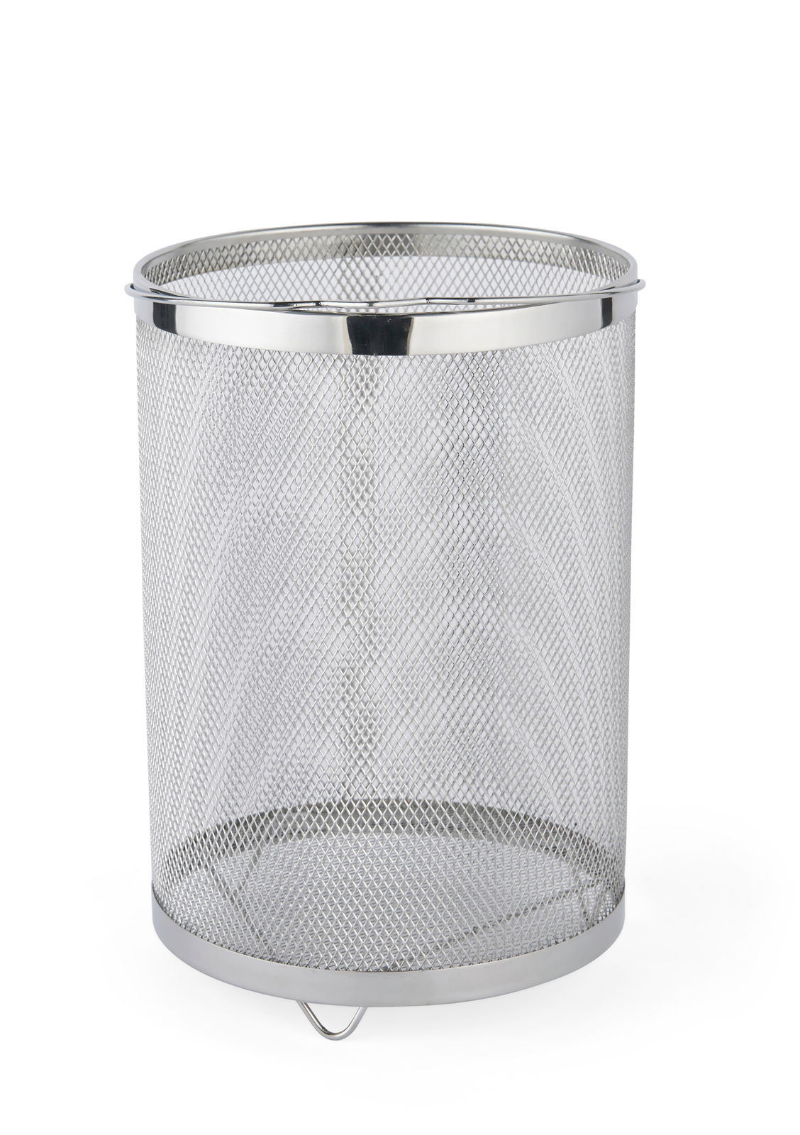 Metalleinsatz für Spargel- und Pastatopf, aus Drahtgeflecht, seitliche Perspektive