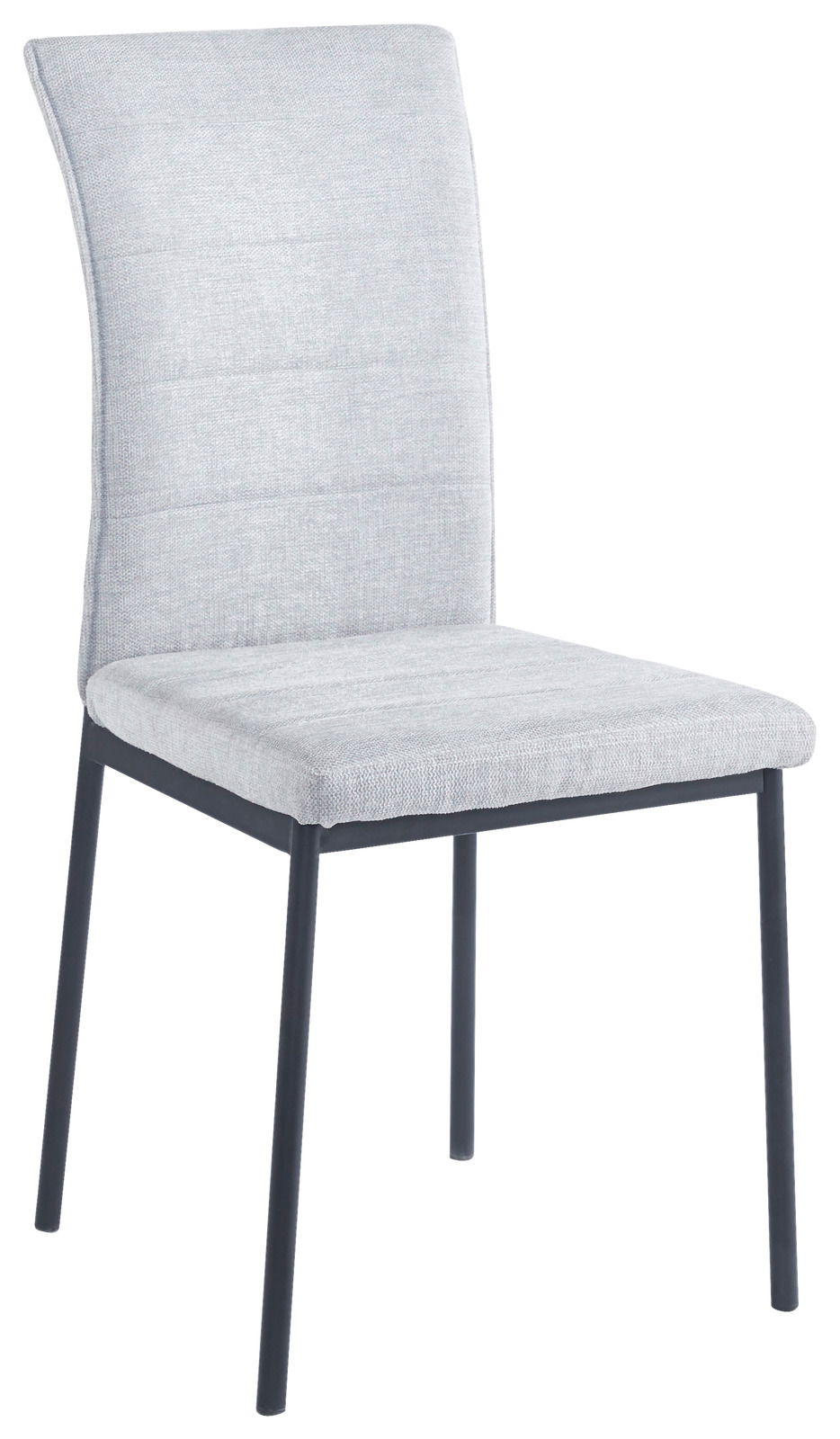 Z2 Stuhl JORDAN Moderner grauer Stuhl mit gepolsterter Rückenlehne und Sitzfläche, seitliche Perspektive