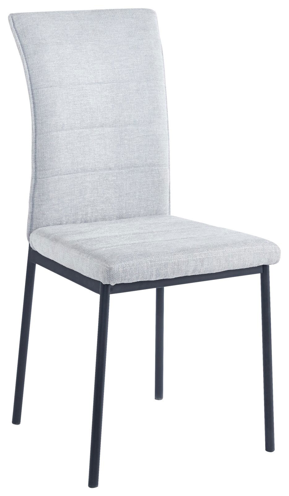 Z2 Stuhl JORDAN Moderner grauer Stuhl mit gepolsterter Rückenlehne und Sitzfläche, seitliche Perspektive