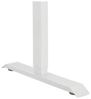 Elektrisches Fußgestell in weißer Farbe, seitliche Perspektive