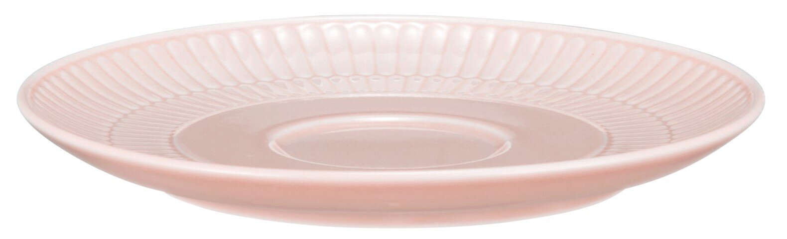 Seltmann Weiden Untertasse AMINA Rosa Untertasse aus Porzellan mit geriffeltem Rand, seitliche Perspektive