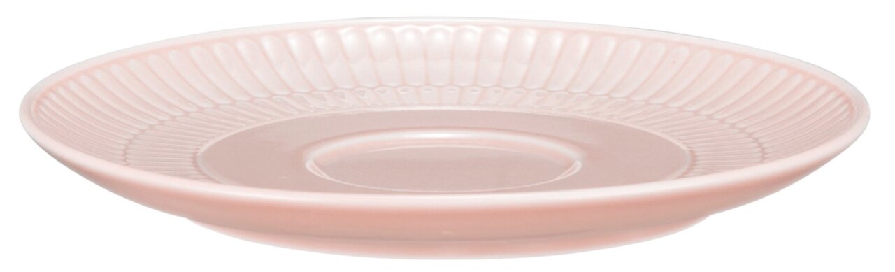 Seltmann Weiden Untertasse AMINA Rosa Untertasse aus Porzellan mit geriffeltem Rand, seitliche Perspektive