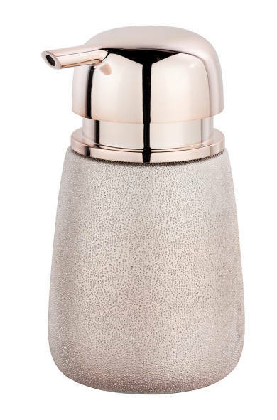 Keramik Seifenspender Glimma in eleganter, glänzender Optik, frontal abgebildet.