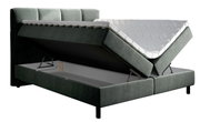 Boxbett mit hochgeklappter Matratze und Stauraum, seitliche Perspektive