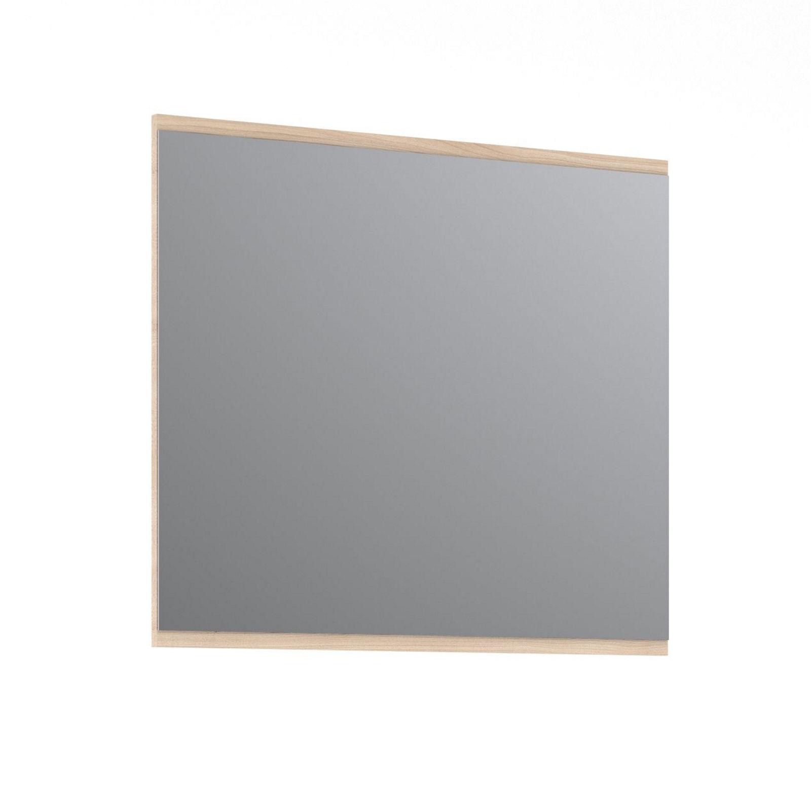 Rechteckiger Wandspiegel mit Holzrahmen, seitliche Perspektive