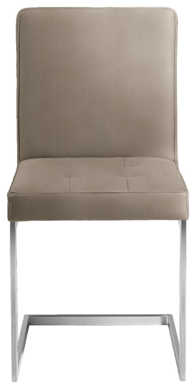 Moderano Freischwinger-Stuhl LUPO II Freischwinger-Stuhl in Beige mit Metallgestell, Frontalansicht