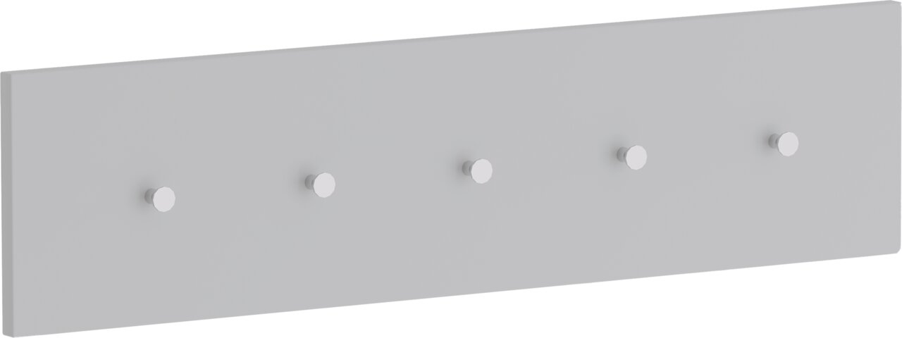 Moderano Hakenleiste LECCO Graue Hakenleiste mit fünf Haken, seitliche Perspektive