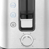 Nahaufnahme eines Toasters der Control Line mit Bedienelementen und Drehknopf zur Einstellung des Bräunungsgrades.
