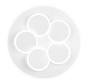 Moderne Deckenleuchte mit fünf kreisförmigen Elementen, Ansicht von unten.