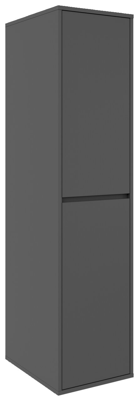 XORA Hochschrank LIV Grauer Hochschrank in schräger Perspektive mit zwei Türen.