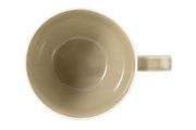 Ansicht von oben auf eine beige Milchkaffeetasse mit Henkel, 0,35l, von Seltmann Weiden.
