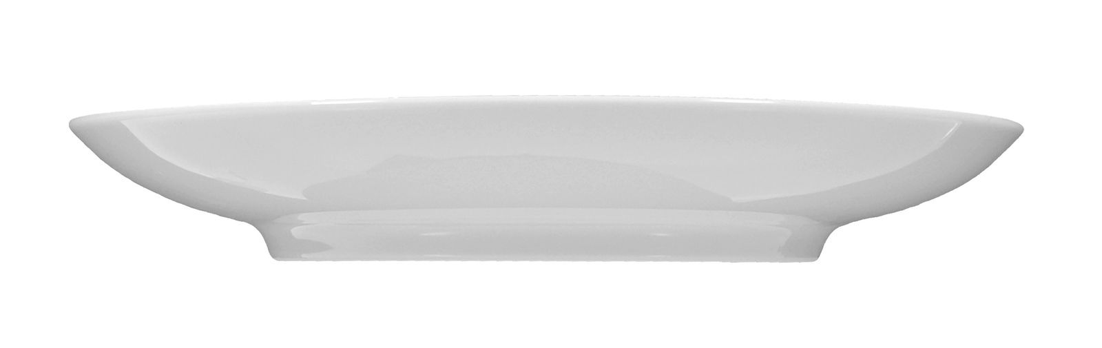 Weiße Untertasse Rondo/Liane 16cm, Seitenansicht