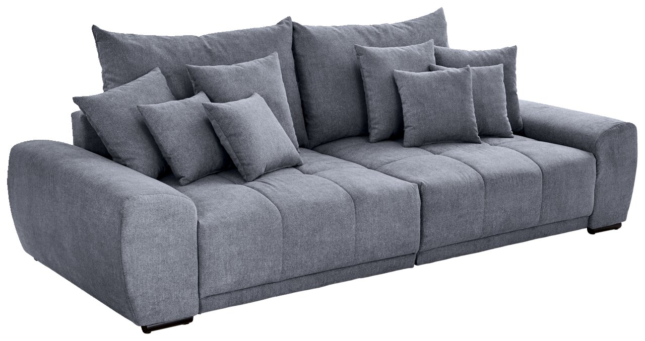 Z2 Big Sofa TAVANI Graues Big-Sofa mit mehreren Kissen, seitliche Perspektive