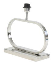 Moderner Lampenfuß aus Metall in ovaler Form, seitliche Perspektive