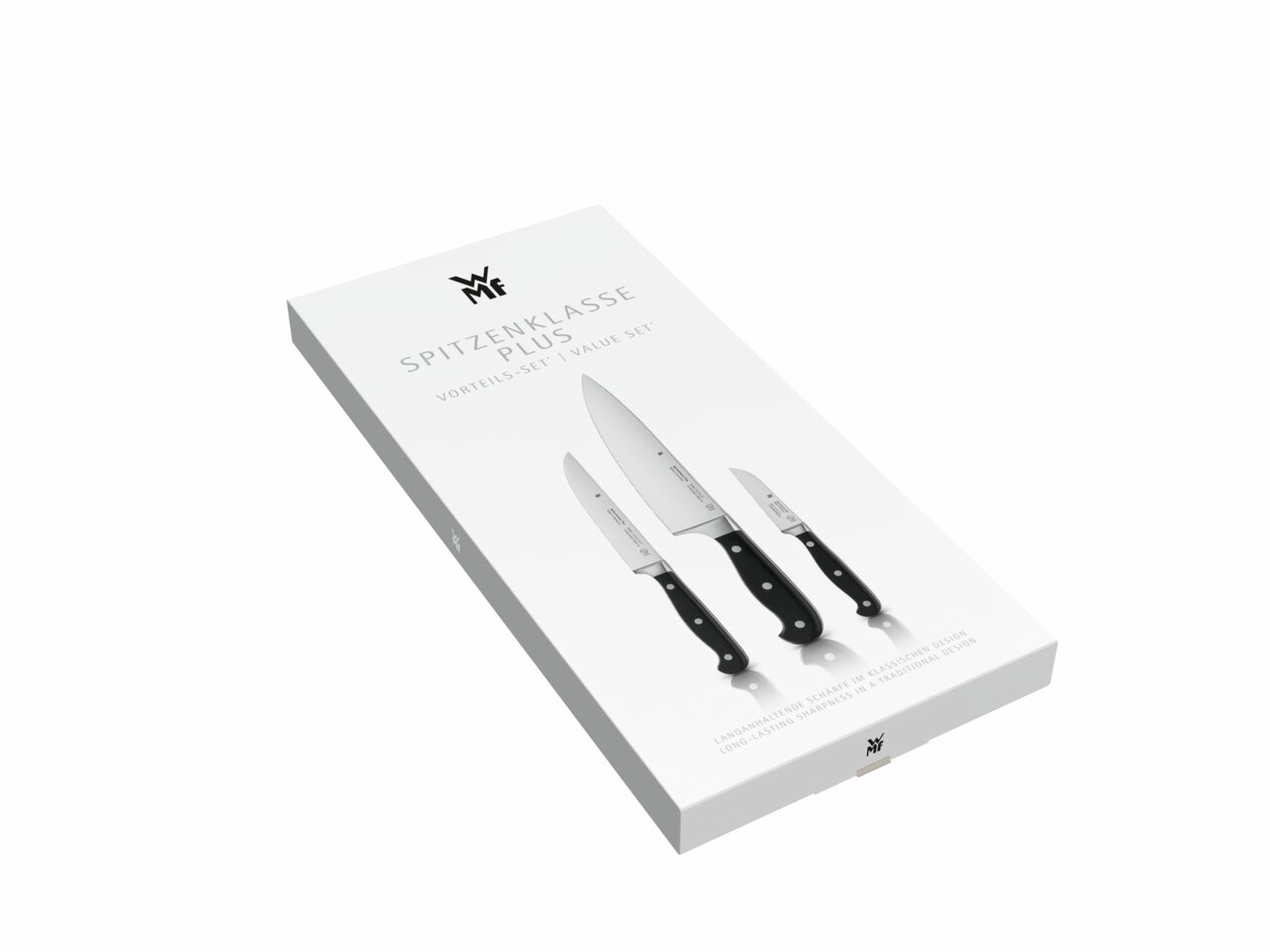 Messerset 3-teilig in Verpackung, Perspektive von oben