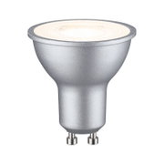 Zilverkleurige ledlamp met GU10-fitting, zijaanzicht