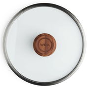 Glasdeckel mit Holzgriff, Draufsicht