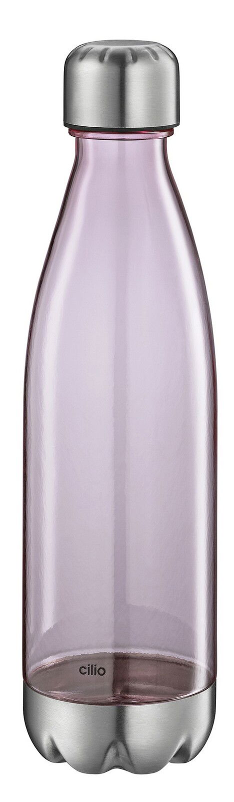 Trinkflasche ELEGANTE 700 ml in Rosa mit Edelstahlverschluss und -boden, seitliche Ansicht