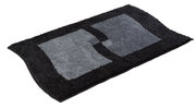 Badteppich 55x60cm Betty in Schwarz und Grau mit geometrischem Muster, seitliche Perspektive