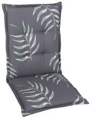 Graue Mittellehnerauflage mit grünem Blattmuster, Vorderansicht