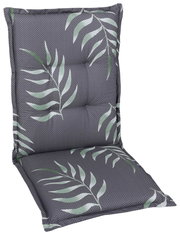 Graue Mittellehnerauflage mit grünem Blattmuster, Vorderansicht