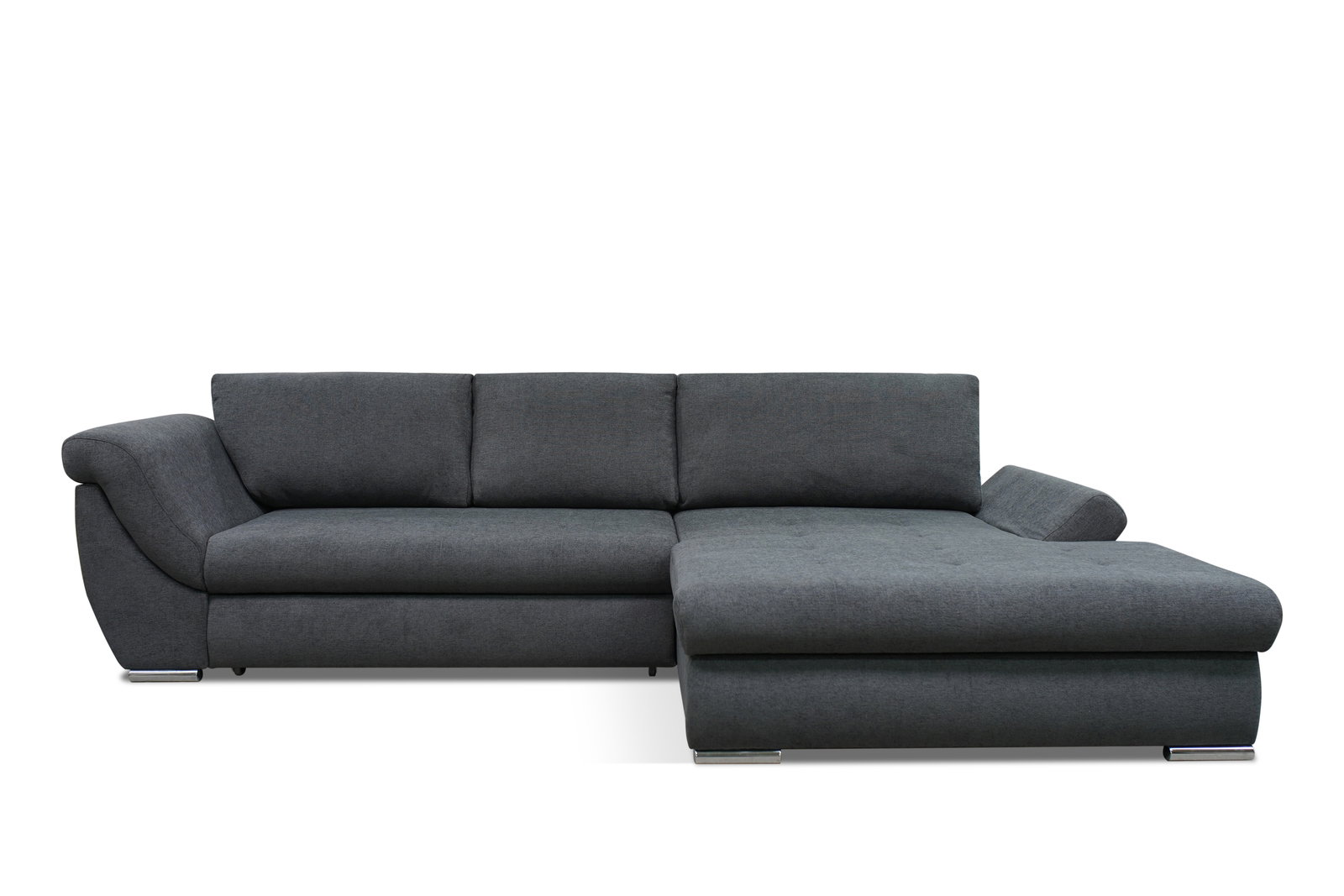 Graues Ecksofa mit Ottomane, Vorderansicht