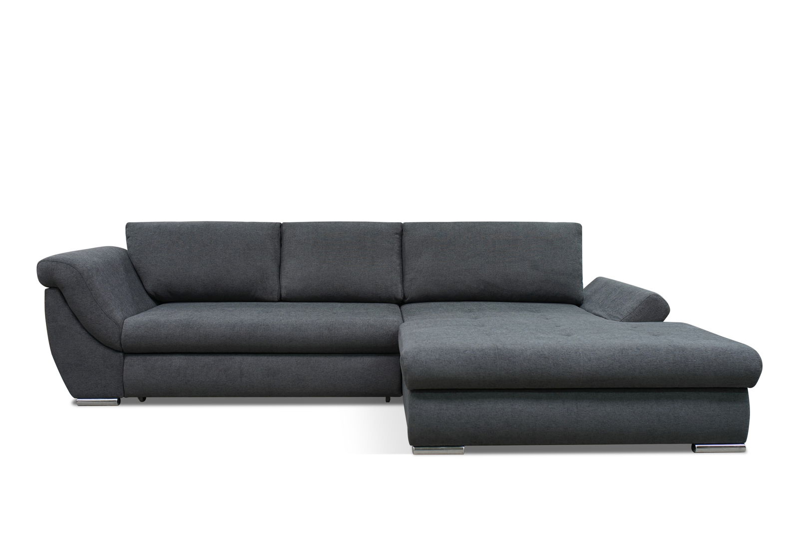Graues Ecksofa mit Ottomane, Vorderansicht