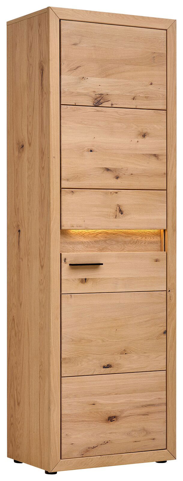Linea Natura Garderobenschrank CLEVELAND Garderobenschrank aus Holz mit natürlicher Maserung, frontal fotografiert.