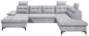 Graues, modernes U-förmiges Sofa mit verstellbaren Kopfstützen, Vorderansicht