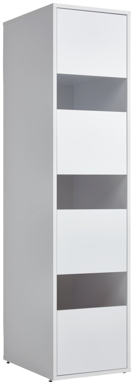 XORA Wäscheschrank LIV WASHTOWER Weißer Wäscheschrank mit vier offenen Fächern, seitliche Perspektive