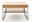 Moderner Couchtisch aus Holz und Metall mit Glasablage, Frontalansicht