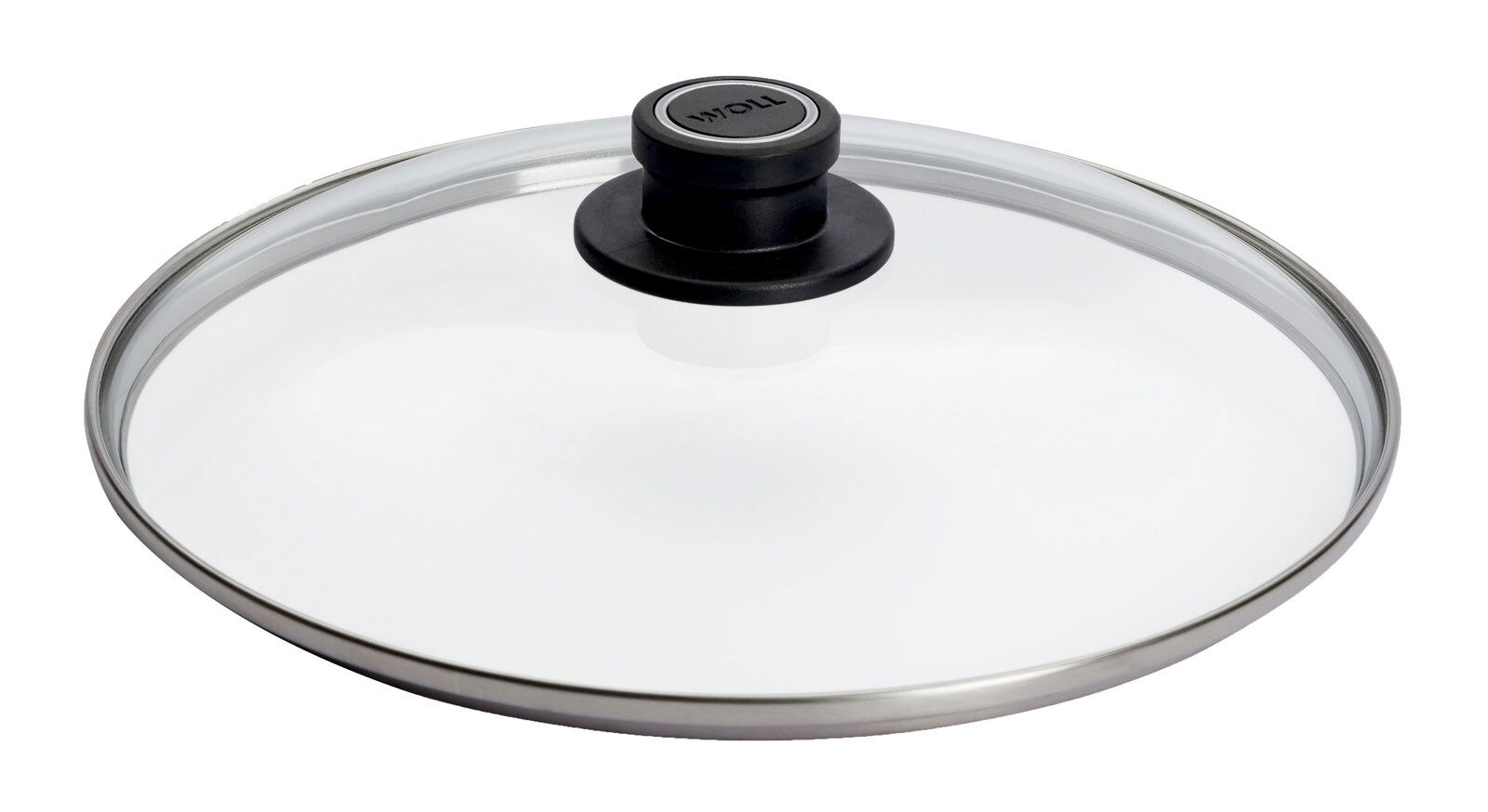 Woll Sicherheitsglasdeckel Ø 28 cm Sicherheitsglasdeckel mit einem Durchmesser von 28 cm, seitliche Perspektive