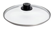 Sicherheitsglasdeckel mit einem Durchmesser von 28 cm, seitliche Perspektive