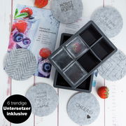 Eiswürfelform mit sechs trendigen Untersetzern, Draufsicht