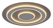 Moderne Deckenleuchte JAYDEN von Globo Lighting mit konzentrischen LED-Ringen, seitliche Perspektive