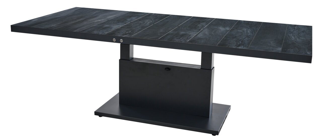 Siena Garden Garten E-Lifttisch TALINA+ Moderner Garten E-Lifttisch aus dunklem Material, seitliche Perspektive