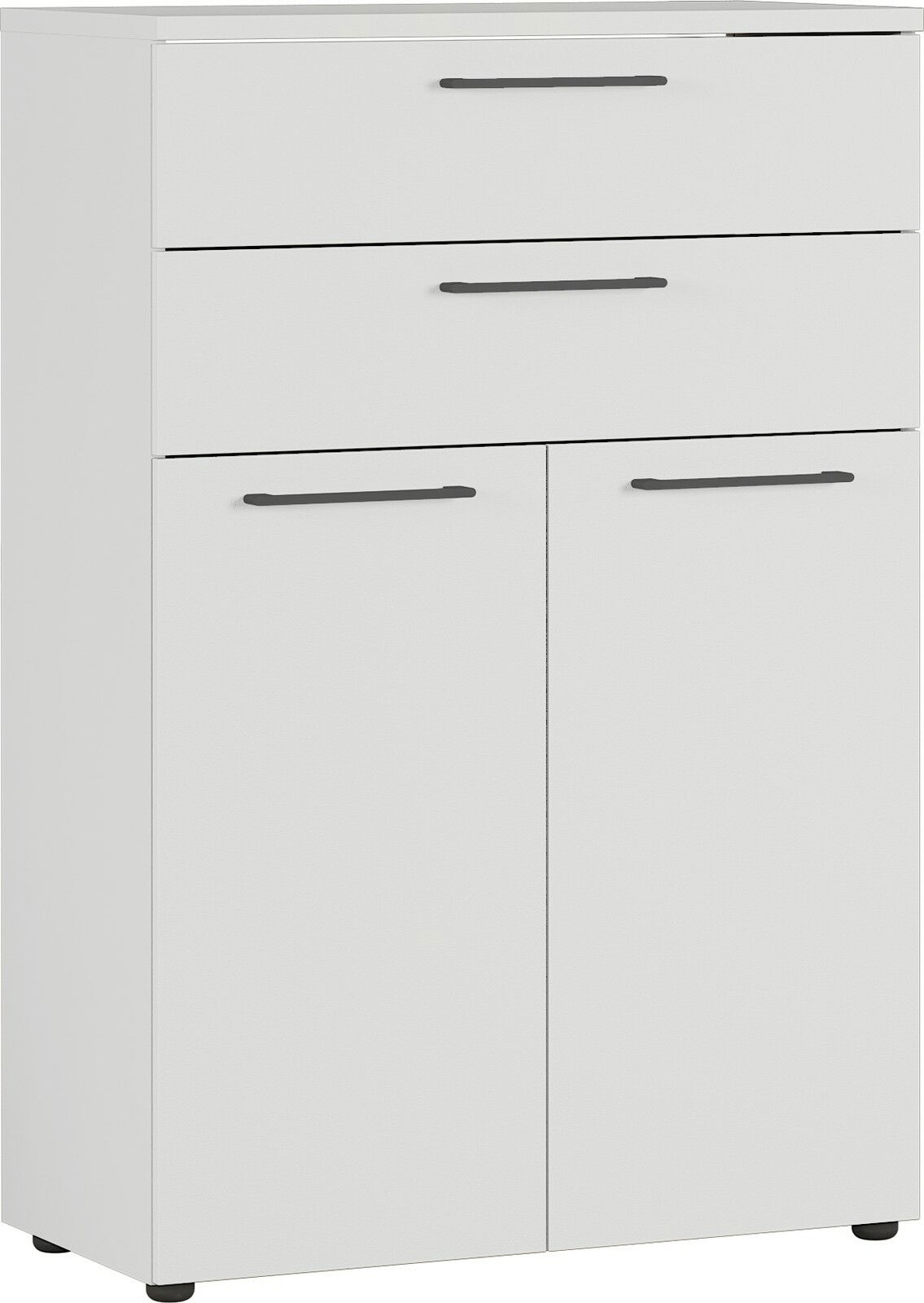 XORA Aktenschrank LEGEND II Weißer Aktenschrank mit drei Schubladen und zwei Türen, frontale Perspektive