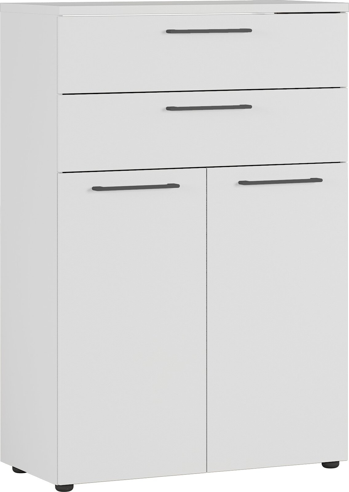 XORA Aktenschrank LEGEND II Weißer Aktenschrank mit drei Schubladen und zwei Türen, frontale Perspektive