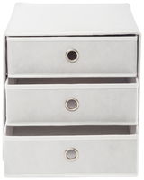 Stoffbox mit drei Schubfächern, frontal betrachtet