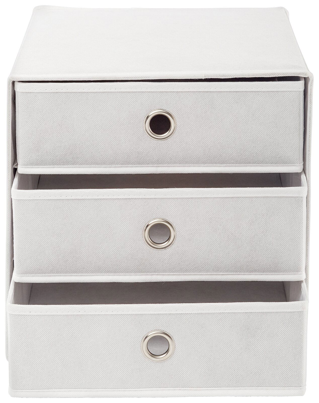 BOXXX Stoffbox mit Schubfächer CUBUS Stoffbox mit drei Schubfächern, frontal betrachtet