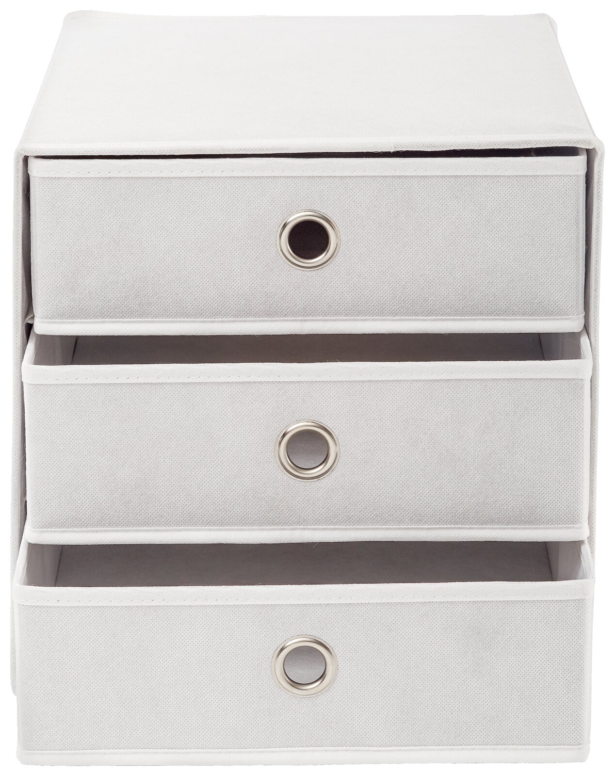 BOXXX Stoffbox mit Schubfächer CUBUS Stoffbox mit drei Schubfächern, frontal betrachtet