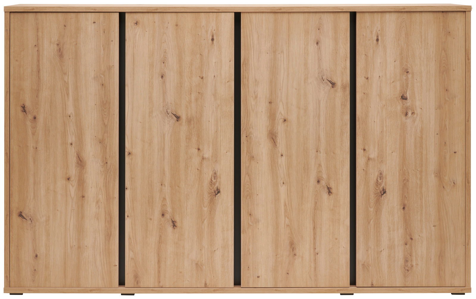 Schuhschrank aus Holz mit vier Türen, frontale Ansicht