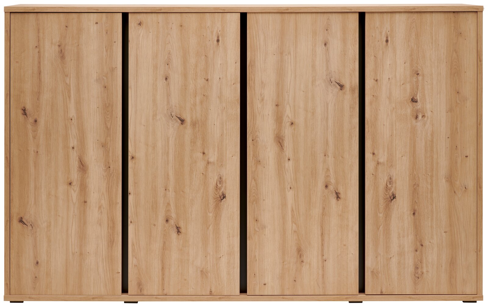 Schuhschrank aus Holz mit vier Türen, frontale Ansicht