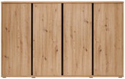 Schuhschrank aus Holz mit vier Türen, frontale Ansicht